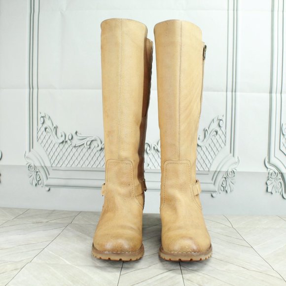 TIMBERLAND Tan Leather Zip Side Classic High Top Boots Size 7 M - Picture 4 of 10